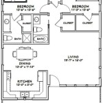 30x40 Floor Plan 2 Bedroom